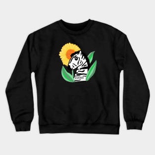 zebra, sun flower Crewneck Sweatshirt